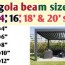 pergola beam size for 10 12 14 15