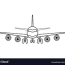 white airplane front view vector image