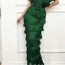 tiered tel forest green beaded long
