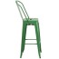 green bistro style metal bar stool