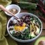 beet rice garlicky kale bowls with