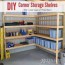 diy corner shelves for garage or pole
