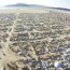 drone captures footage of burning man
