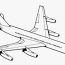line art angle flap airplane drawing