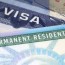 a visa and a green card