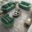 sofa set in green fabric mehshan