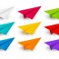 paper airplanes vector art stock images