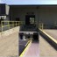 truck smashes handrail at loading dock