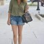 early fall outfit olive tunic denim