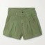 army green jaylen pleated denim shorts