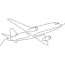 airplane line drawing vector art icons