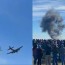 two planes crash against each other at