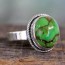 silver silver ring with green composite