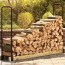 steel adjule firewood rack