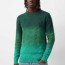 jacquard sweater in green for men