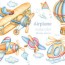 airplane png baby boy clipart bundle