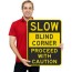 blind curve and blind corner signs