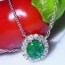 diamond emerald necklace 18 kt