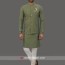 designer pista green nehru jacket set