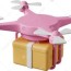 3d pink delivery drone with yellow