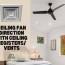 ceiling fan direction with ceiling