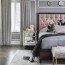 pink and gray romantic bedroom design