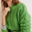cable knit sweater iguana green