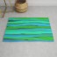 azure blue stripes abstract rug