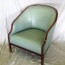 chair barrell back mint green leather