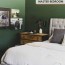 dark green bedroom with eclectic decor