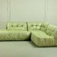 mint green leather modular lounge sofa