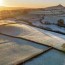 view by drone of frosty winter sunrise