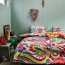 bedding in bright colors interior