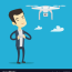man flying drone royalty free vector