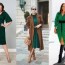 what to wear with a green dress green