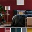 burgundy and dark teal bedroom with