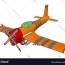orange airplane on white background