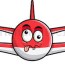 goofy crazy eyes airplane emoji cartoon