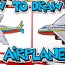 to draw an airplane art for kids hub