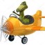 funny dinosaur in aeroplane stock photo