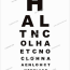 vector eye test chart with letters on