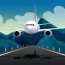 airplane taking off vector art icons