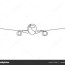 one line drawing of airplane flying on