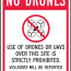 drone safety sign no drones use of
