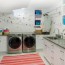 whimsical basement laundry room with