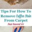remove coffee stain from carpet