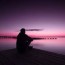 lake lonely man silhouette sad alone