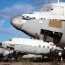 military aircraft in salvage yard