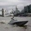 drone sdboat on river thames