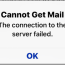 cannot get mail error on iphone